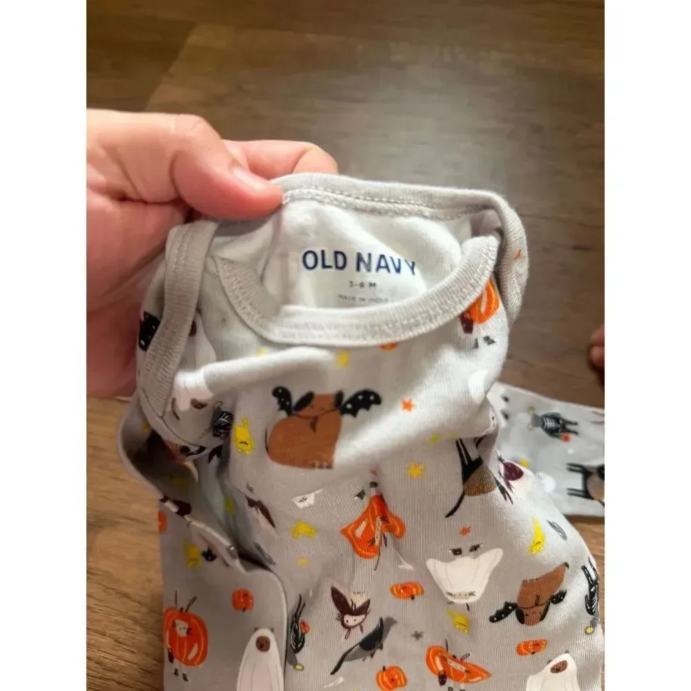 Old Navy Dog Trick or Treat Long Sleeve Bodysuit Baby Size 3-6 Months